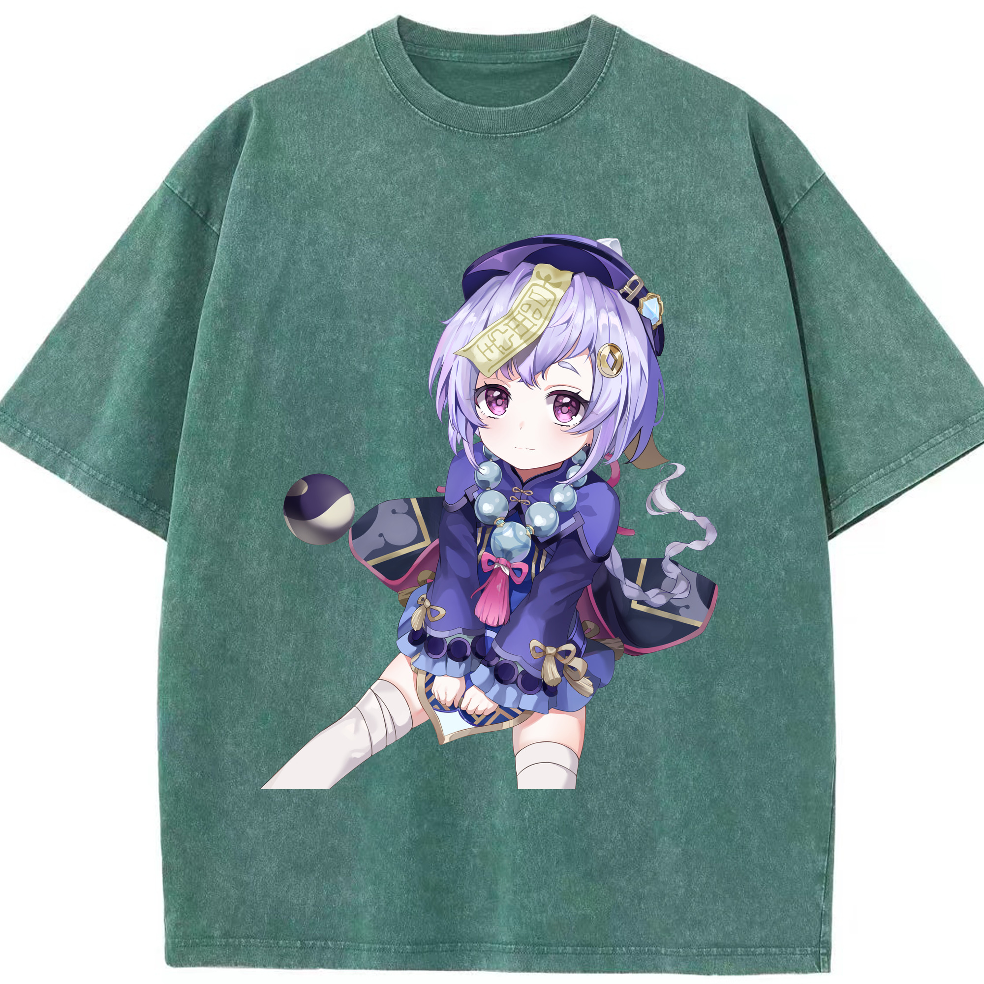 げんし神 七七 なな  genshin Nana 綿100% ヴィンテージ風 半袖Tシャツ（フロントプリント）